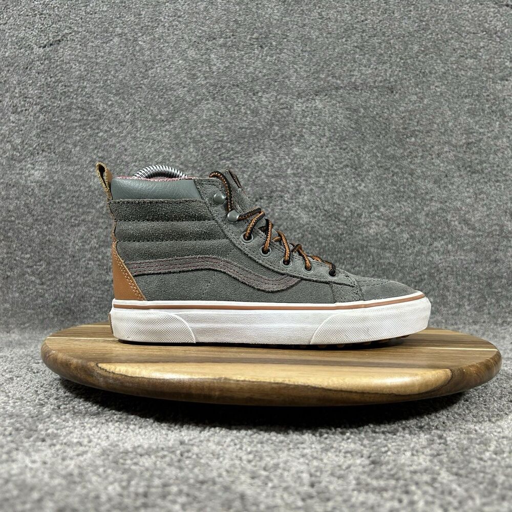 VANS Sk8-Hi MTE Castor Kids Size 3 Gray Suede Outdoor Hiking Trail Shoes Used